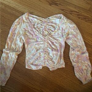 Free People scrunch long sleeve top. Size S